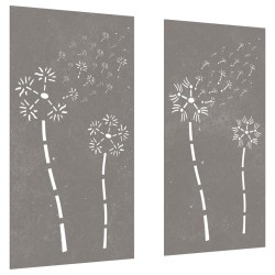Décorations murales de jardin 2pcs 105x55 cm design de fleur 