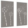 Décorations murales de jardin 2pcs 105x55 cm design de fleur 