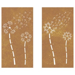 Décorations murales de jardin 2pcs 105x55 cm design de fleur 