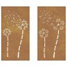 Décorations murales de jardin 2pcs 105x55 cm design de fleur 