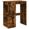 Table de bar avec étagères chêne fumé bois d'ingénierie 