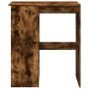 Table de bar avec étagères chêne fumé bois d'ingénierie 