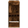 Table de bar avec étagères chêne fumé bois d'ingénierie 
