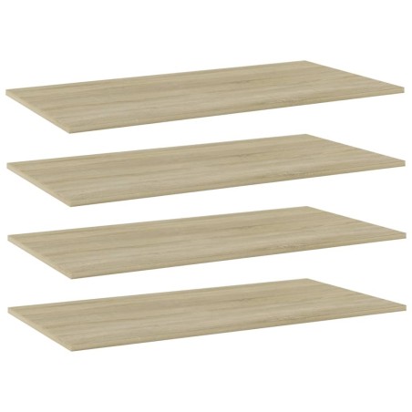 Panneaux bibliothèque 4 pcs Chêne sonoma 80x20x1,5 cm Aggloméré 