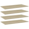 Panneaux bibliothèque 4 pcs Chêne sonoma 80x20x1,5 cm Aggloméré 