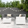 Salon de jardin 5 pcs blanc bois massif de pin 