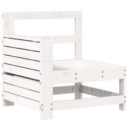 Salon de jardin 5 pcs blanc bois massif de pin 