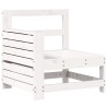 Salon de jardin 5 pcs blanc bois massif de pin 