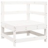 Salon de jardin 5 pcs blanc bois massif de pin 