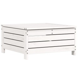Salon de jardin 5 pcs blanc bois massif de pin 