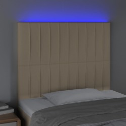 Tête de lit à LED Crème 100x5x118/128 cm Tissu 