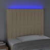 Tête de lit à LED Crème 100x5x118/128 cm Tissu 