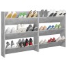 Armoires à chaussures murales 2 pcs Gris béton 80x18x90 cm 
