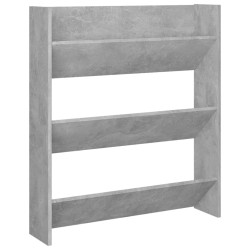 Armoires à chaussures murales 2 pcs Gris béton 80x18x90 cm 