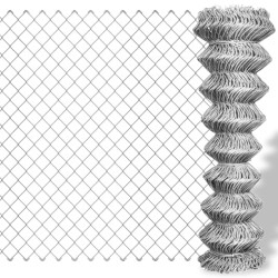 Clôture à mailles losangées Acier galvanisé 15x1 m Argenté 