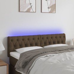 Tête de lit à LED Marron foncé 160x7x78/88 cm Tissu 