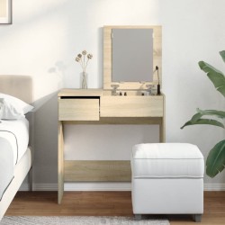 Coiffeuse avec miroir chêne sonoma 73x46,5x120 cm 