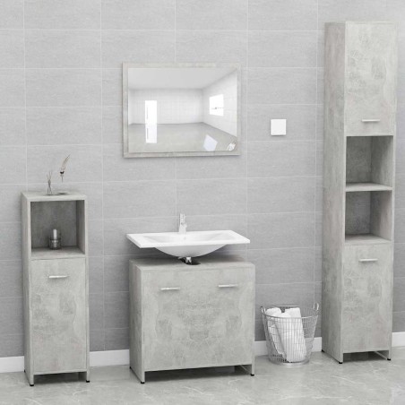 Meubles de salle de bain Gris béton Bois d'ingénierie 