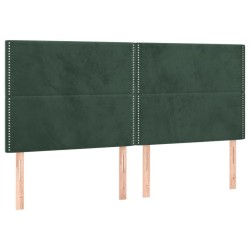 Têtes de lit 4 pcs Vert foncé 90x5x78/88 cm Velours 