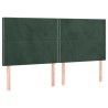 Têtes de lit 4 pcs Vert foncé 90x5x78/88 cm Velours 