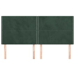 Têtes de lit 4 pcs Vert foncé 90x5x78/88 cm Velours 