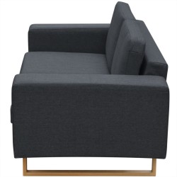 Canapé à 2 places Tissu Gris foncé 