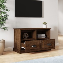 Meuble TV chêne marron 80x35x50 cm bois d'ingénierie 