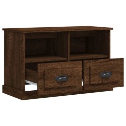 Meuble TV chêne marron 80x35x50 cm bois d'ingénierie 