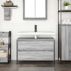 Meuble de salle de bain lavabo tiroirs sonoma gris 90x34,5x60cm 
