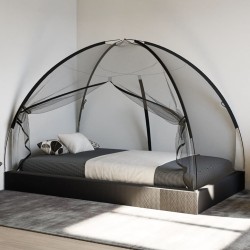 Moustiquaire mongole avec portes 220 maille noir 200x120x130 cm 