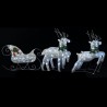 Décoration de Noël Rennes et traîneau 100 LED Extérieur Argenté 