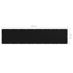 Écran de balcon Noir 90x400 cm Tissu Oxford 