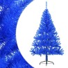 Demi sapin de Noël artificiel avec support Bleu 150 cm PVC 
