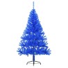 Demi sapin de Noël artificiel avec support Bleu 150 cm PVC 