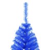Demi sapin de Noël artificiel avec support Bleu 150 cm PVC 