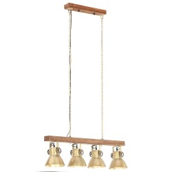 Plafonnier industriel Laiton E27 Bois de manguier 
