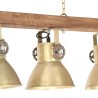 Plafonnier industriel Laiton E27 Bois de manguier 