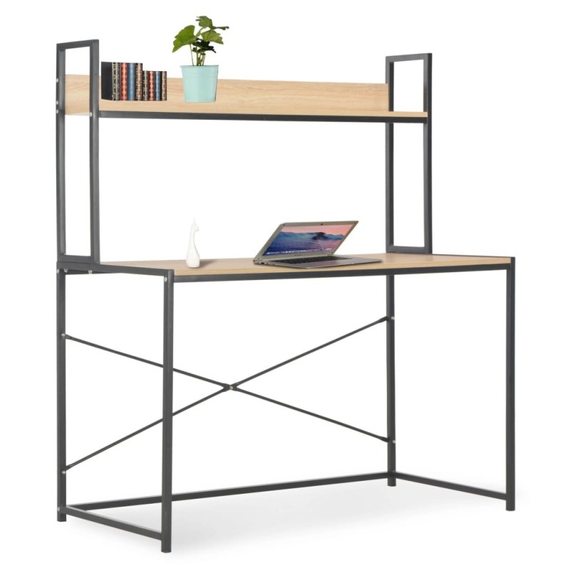 Bureau d'ordinateur Noir et chêne 120 x 60 x 138 cm Bureau d'ordinateur Noir et chêne 120 x 60 x 138 cm