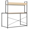 Bureau d'ordinateur Noir et chêne 120 x 60 x 138 cm 