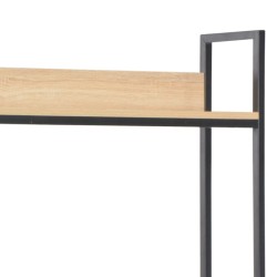 Bureau d'ordinateur Noir et chêne 120 x 60 x 138 cm 