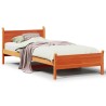 Cadre de lit sans matelas cire marron 100x200cm bois pin massif 