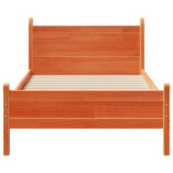 Cadre de lit sans matelas cire marron 100x200cm bois pin massif 