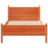 Cadre de lit sans matelas cire marron 100x200cm bois pin massif 