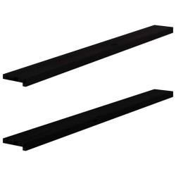 Appuis de fenêtre 2 pcs marron foncé bois de chêne massif 