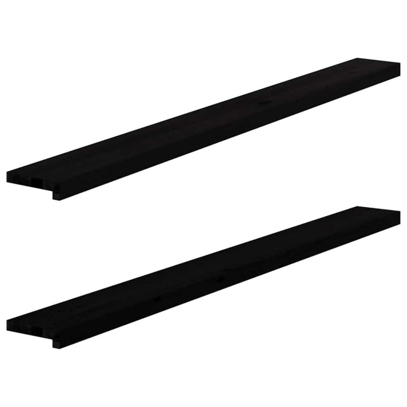 Appuis de fenêtre 2 pcs marron foncé bois de chêne massif 