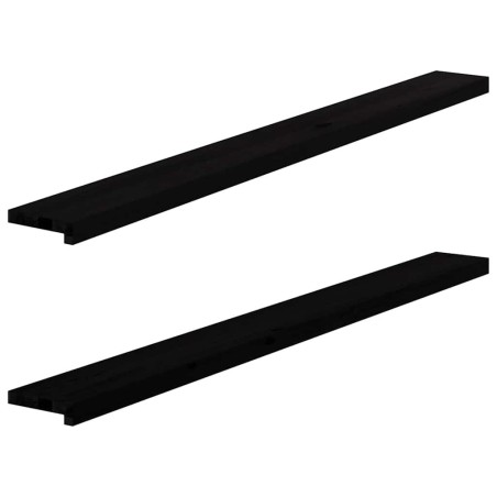 Appuis de fenêtre 2 pcs marron foncé bois de chêne massif 