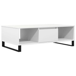 Table basse blanc 104x60x35 cm bois d'ingénierie 
