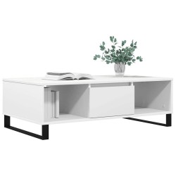 Table basse blanc 104x60x35 cm bois d'ingénierie 