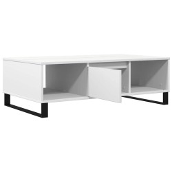 Table basse blanc 104x60x35 cm bois d'ingénierie 
