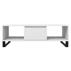 Table basse blanc 104x60x35 cm bois d'ingénierie 